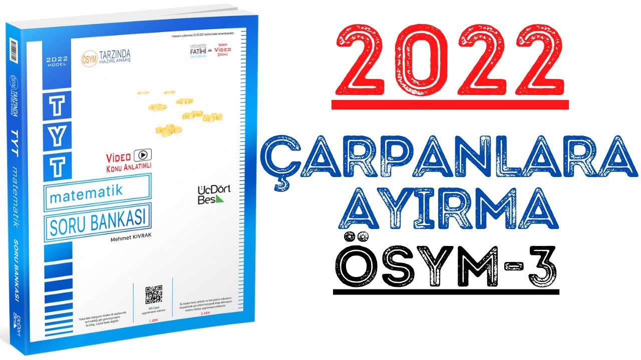 (2022)345 TYT MATEMATİK | ÇARPANLARA AYIRMA ÖSYM-3 | #yks2022 #tyt2022 #2022tayfa #345