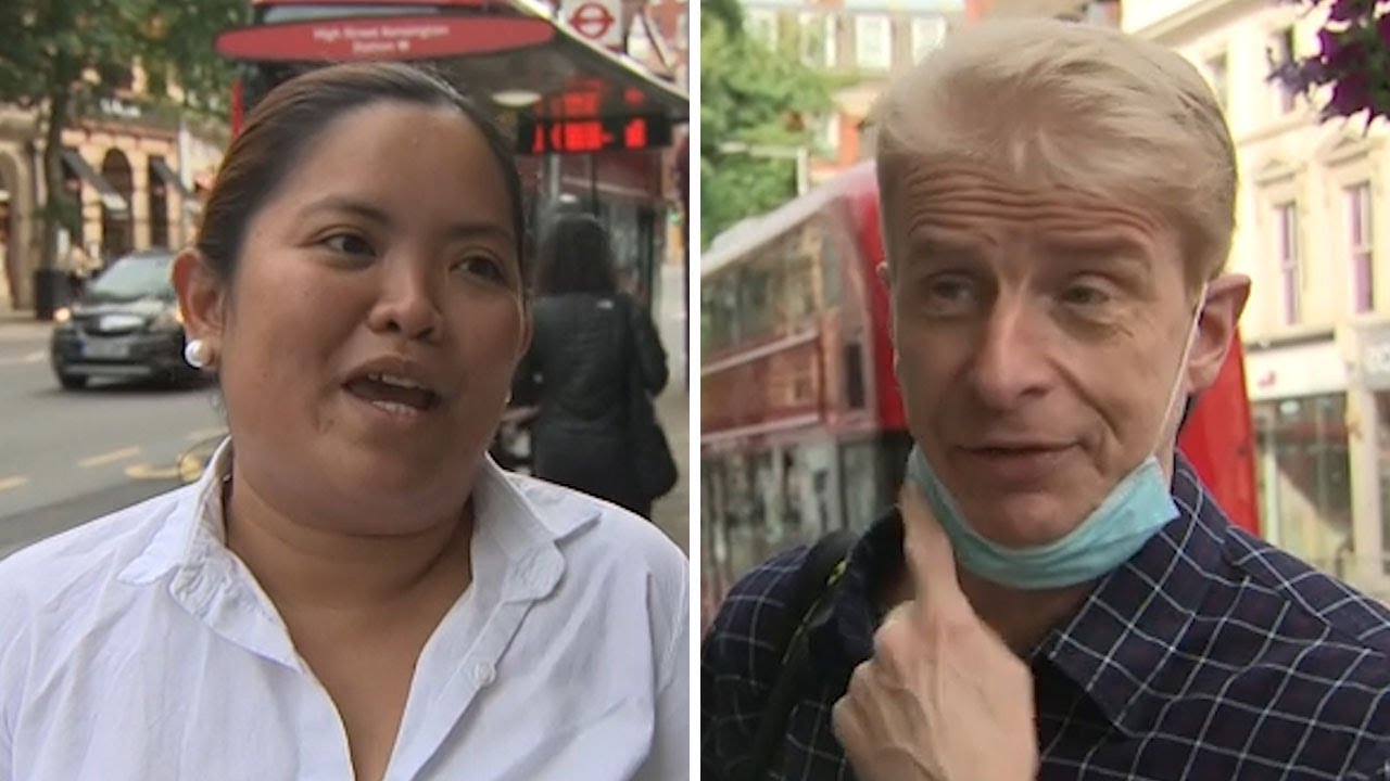 UK public reacts to wearing mandatory face masks in shops