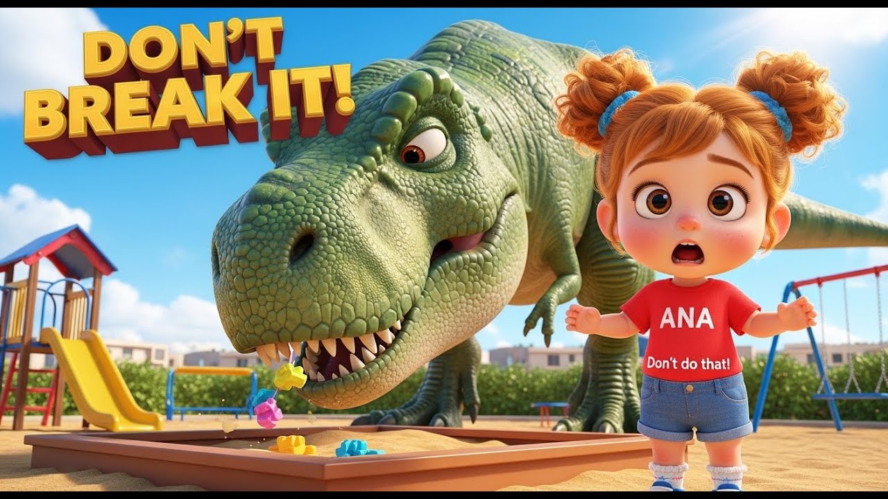 Dinosaur at the Playground! 🎢 Don't Break It! | What Happens Next? | Ana’s Wonder Tales.