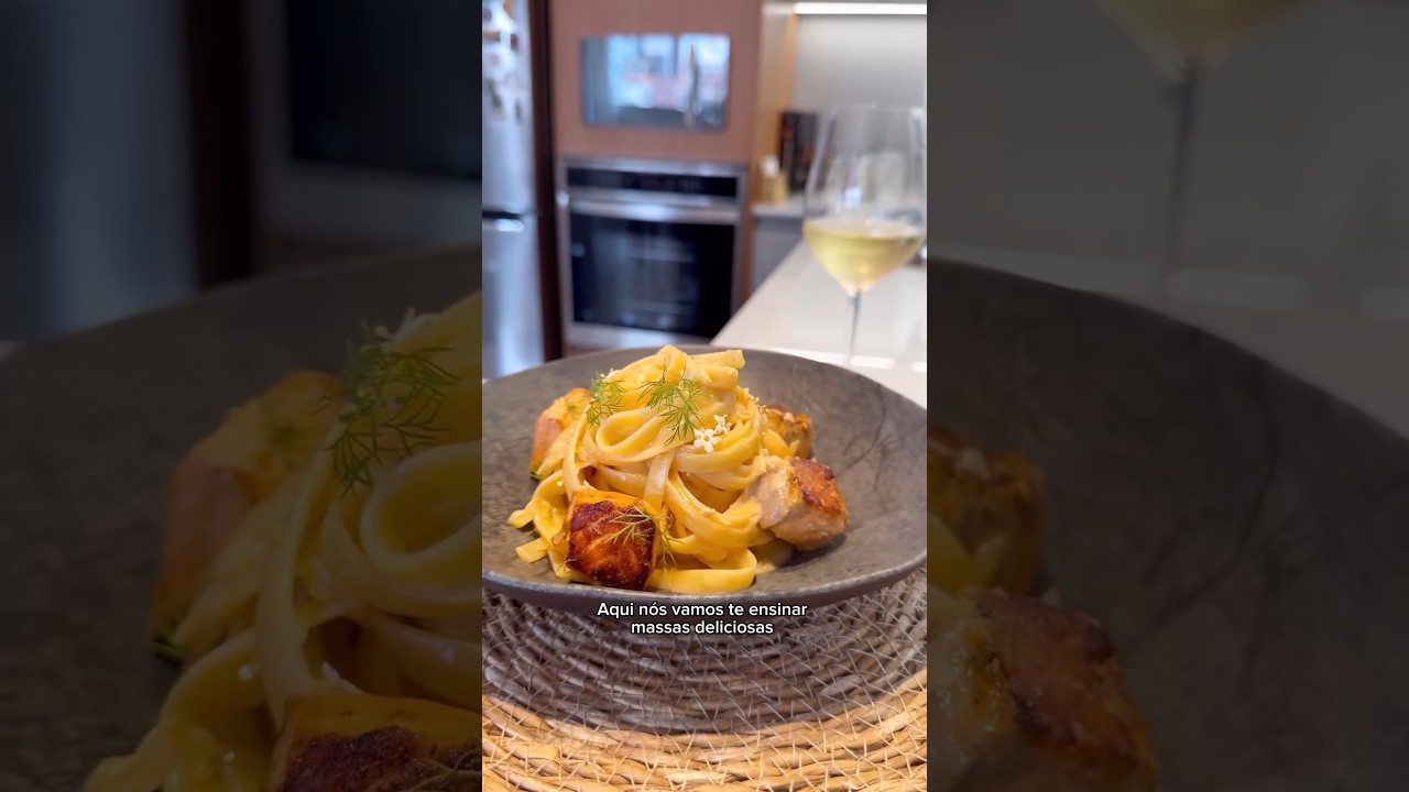 Quadro de MASSAS R&Aacute;PIDAS: Linguini Cremoso de Salm&atilde;o 1/7 #receitas #massas #macarr&atilde;o