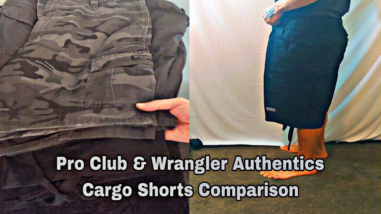 Men's Pro Club & Wrangler Authentics Cargo Shorts Try On