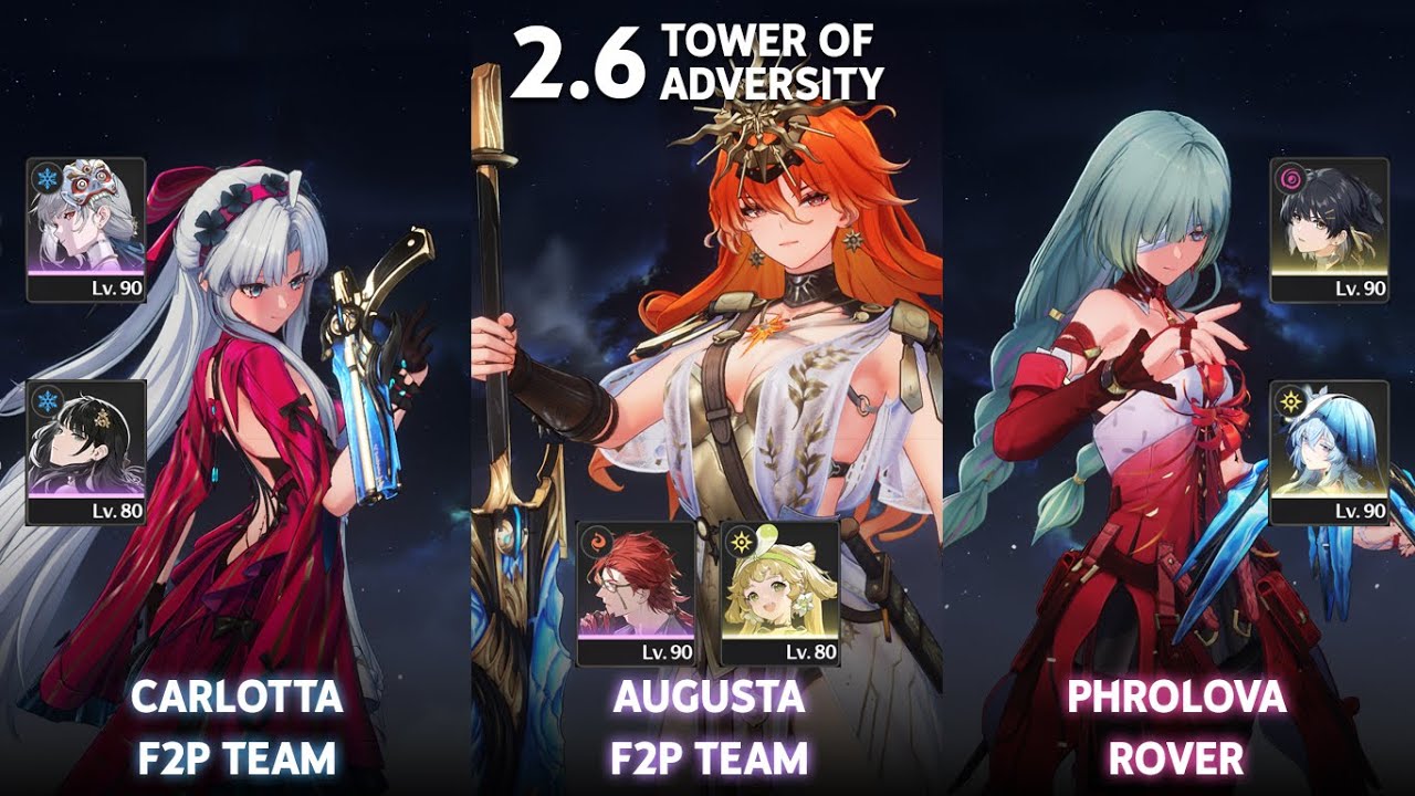 NEW ToA 2.6 | S0 Carlotta F2P Team / S0 Phrolova x Rover / S0 Augusta F2P Team | Wuthering Waves