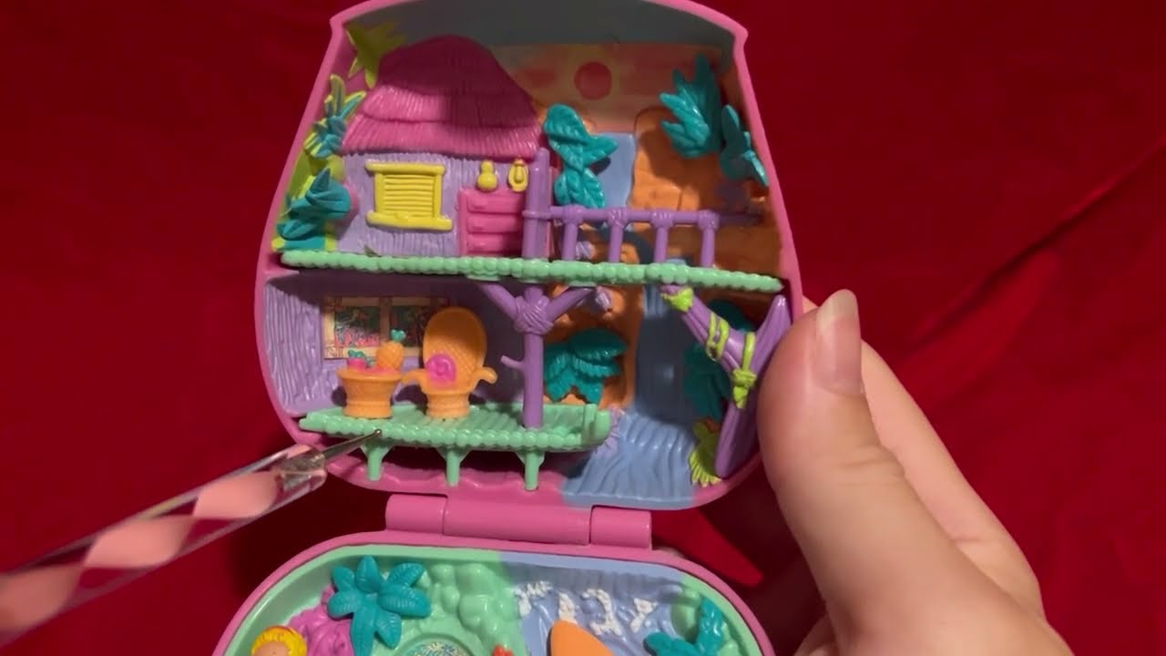 ASMR Retro Polly Pocket Mini Bag Toy Tracing & Scratching - no talking, plastic sounds
