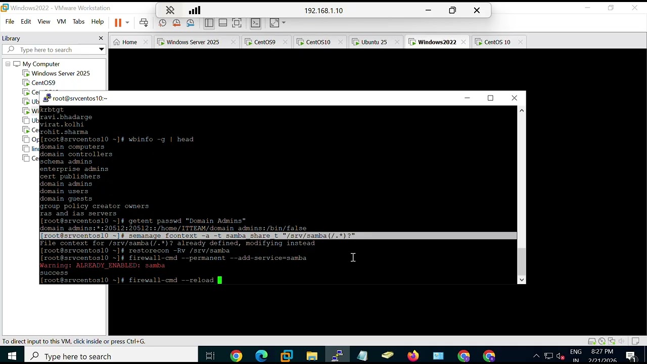 Samba Server Configure On Cent OS 10 With AD Part 2