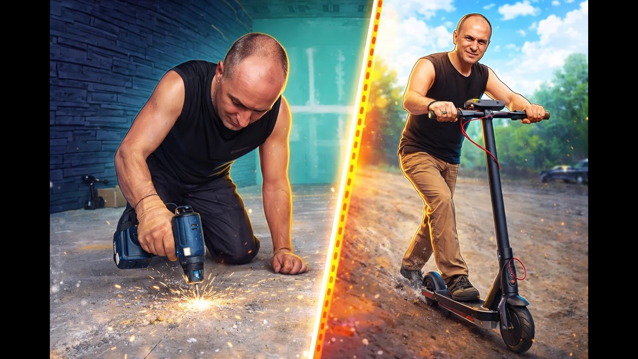 Готовлю пол под покрытие и тестирую самокат