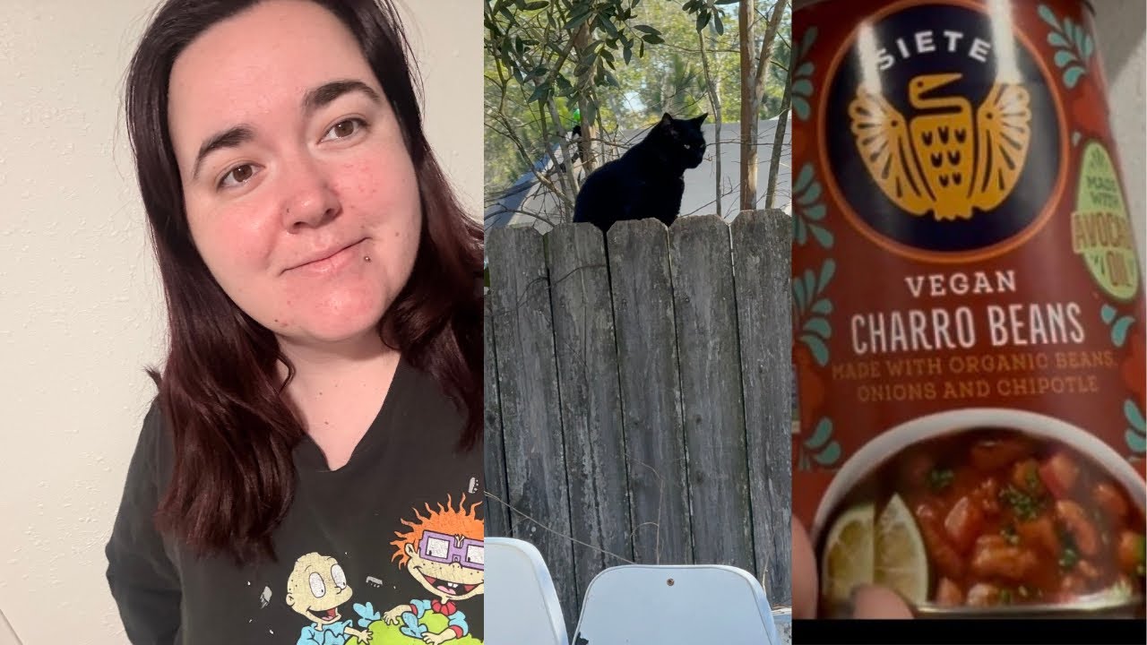Turning the car on for my husband~a cat in our yard ~my favorite beans ~vlogs 