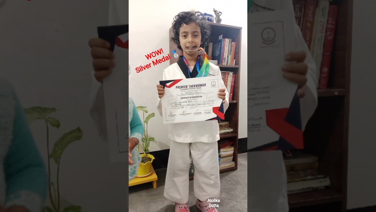 WOW! 😀 Anupriya got Silver Medal 🥋🥈#shorts#taekwondo#viral#martialarts#alolikadutta#youtubefeed