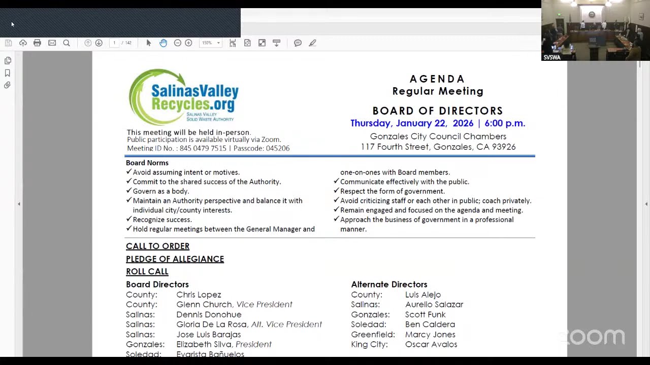 Board of Directors Meeting 01.22.26