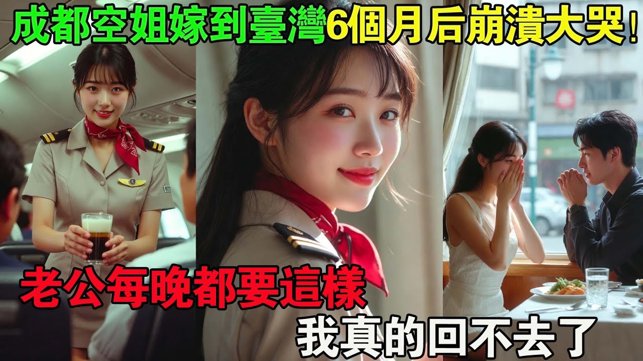 大陸美女空姐嫁台灣6個月後，忍不住跪地大哭，她沒想到，她的台灣老公竟每晚都要...