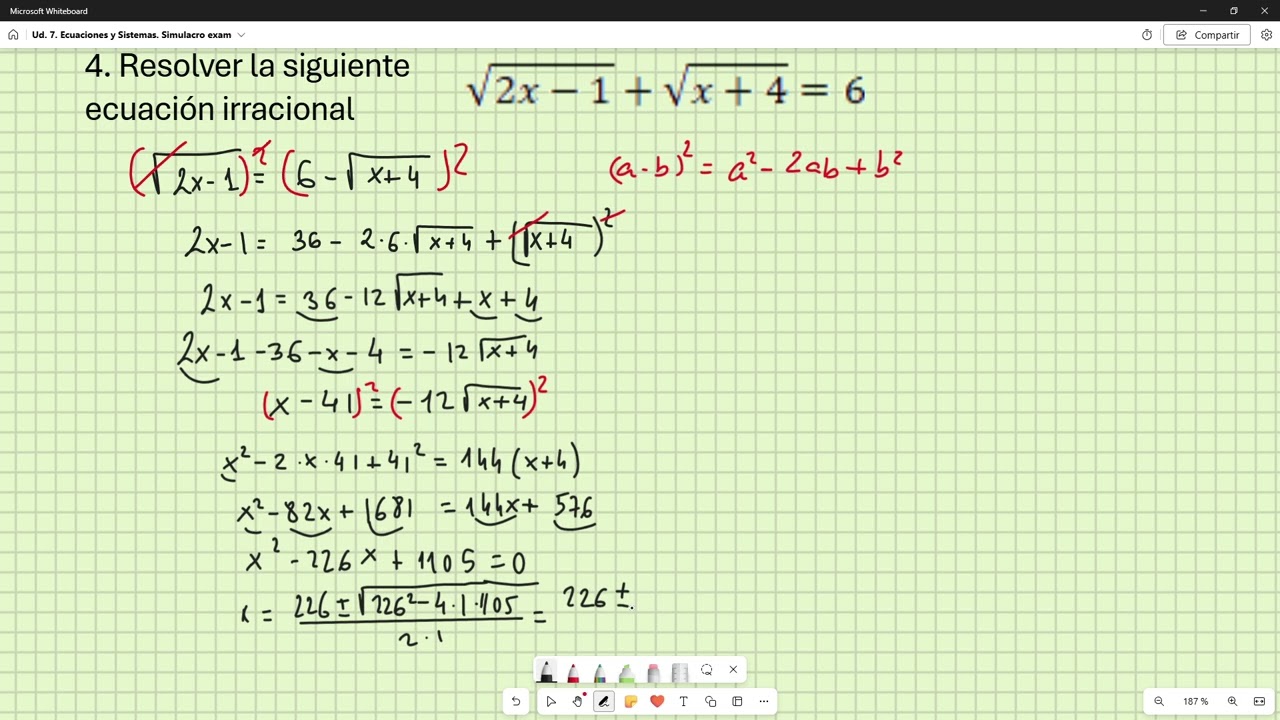 Vídeo 8  Ud 7 Ecuaciones  Examen 4 de 6