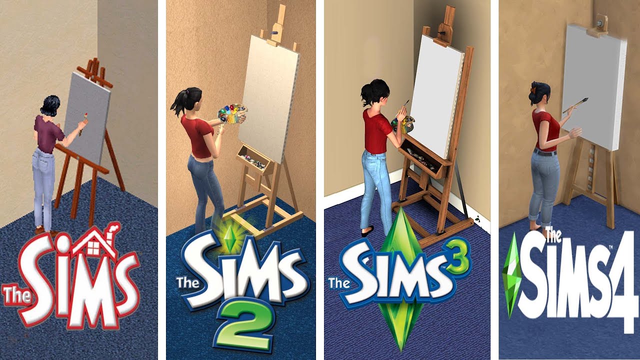 ♦️ Sims 1 vs Sims 2 vs Sims 3 vs Sims 4 : Painting