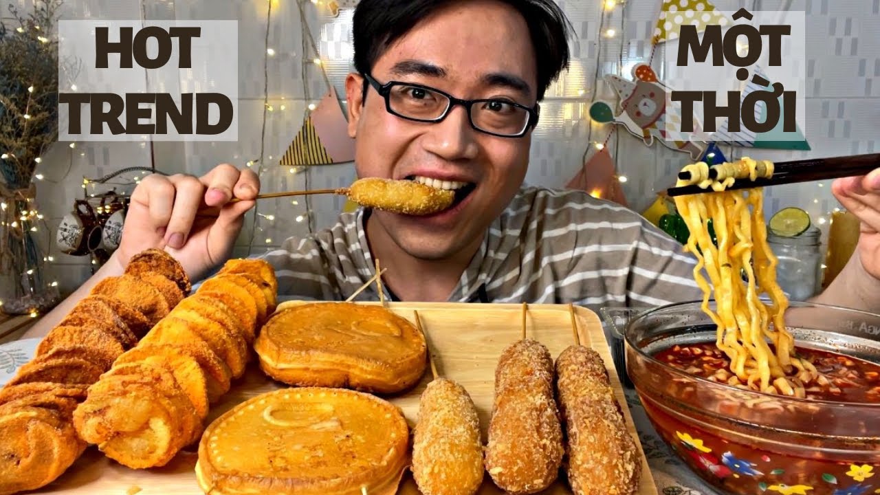 Ăn Vặt Khoai Tây Lốc Xoáy + Bánh Đồng Xu Phô Mai+ Hot Dog Xúc Xích+ Phô Mai Que Với Mì Cay Siêu Ngon