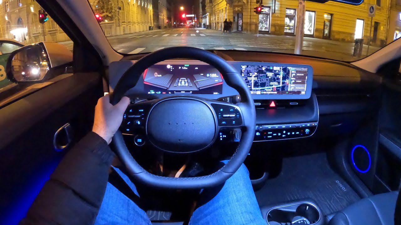 HYUNDAI IONIQ 5 (2022) - НОЧНОЙ POV привод (чистое ВОЖДЕНИЕ, ОКРУЖАЮЩИЕ огни) AWD