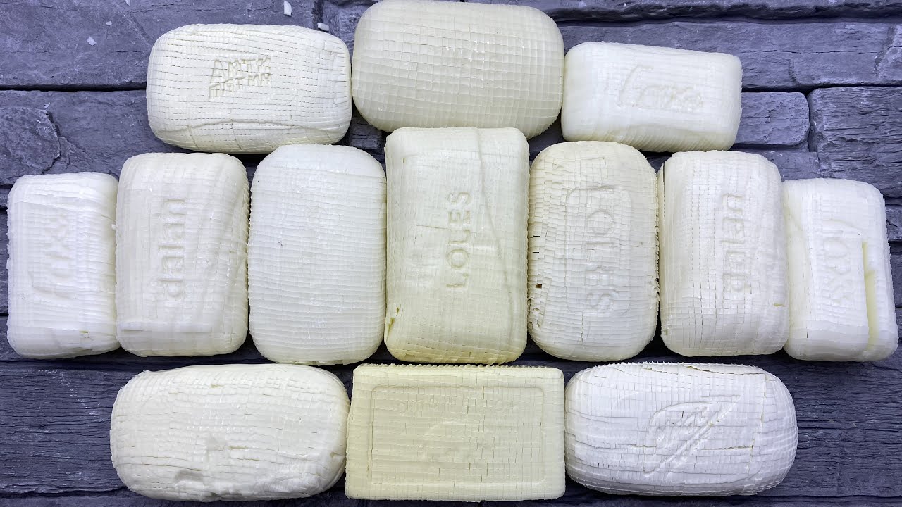 White soap set. Cutting Cubes. Crunchy sound. No talking. Satisfying video Asmr. Enjoy!