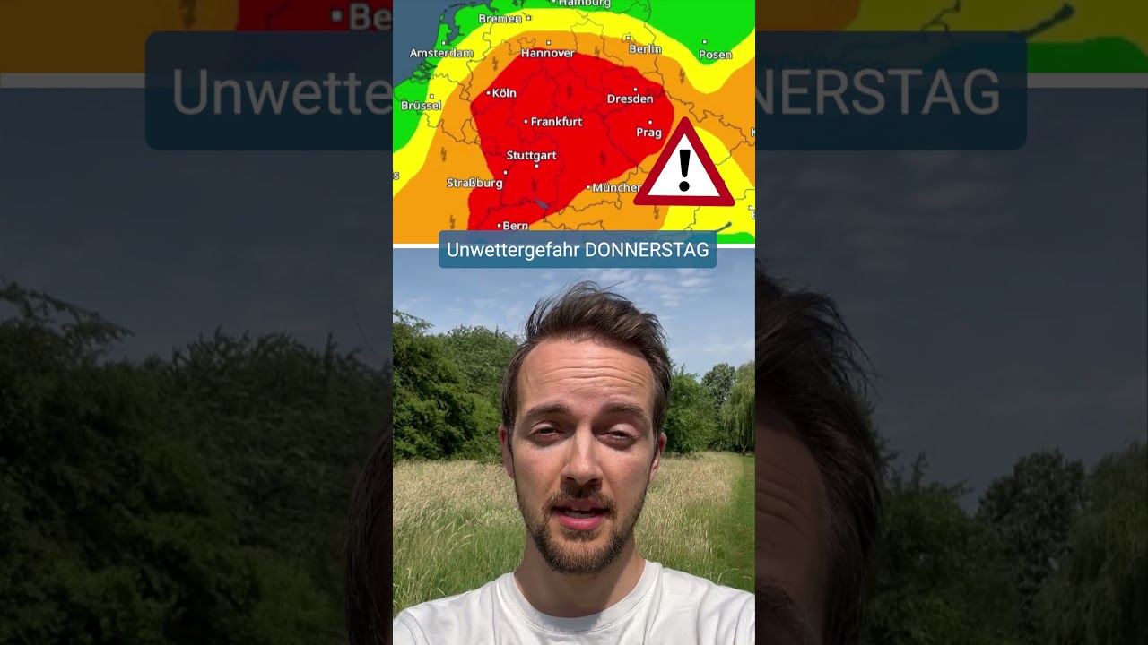 ❗️Achtung, Unwettergefahr am Donnerstag, einzelne Tornados m&ouml;glich! #wetteronline #warnung #shorts