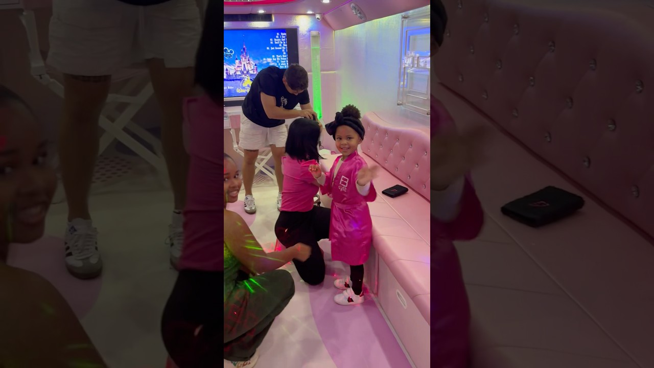 Dad and mom surprise daughters with a spa day #shorts