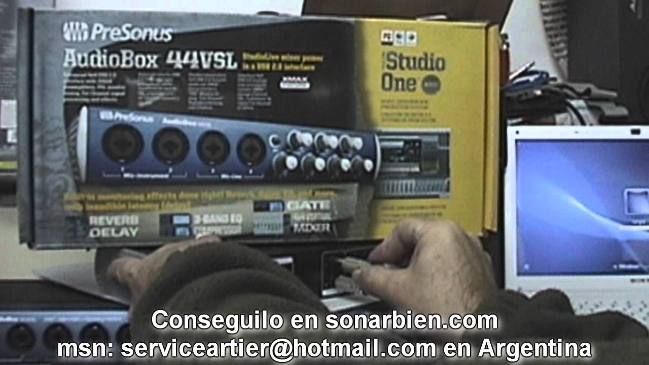 AudioBox 44VSL de PreSonus actualizar firmware driver nuevo versi&oacute;n 1.2 informa Artier