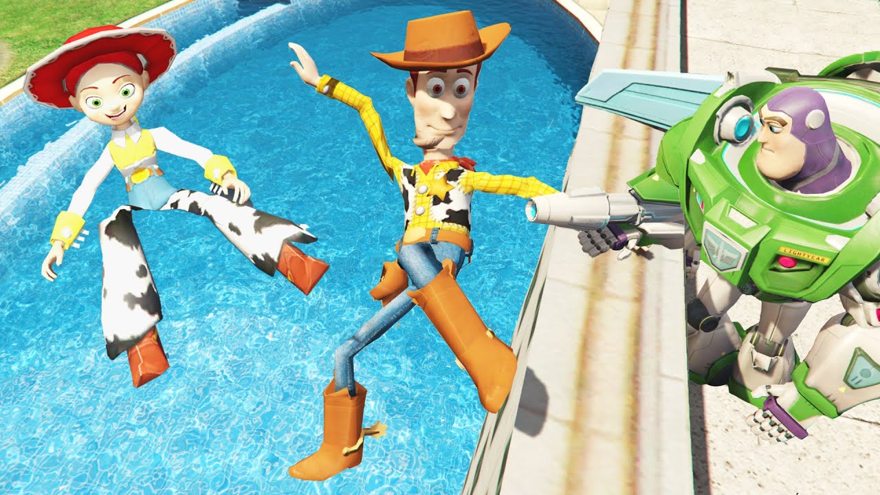 Jessie vs Woody vs Buzz from Toy Story in GTA 5 Epic Ragdolls|Funny moments vol.3 (Euphoria Physics)