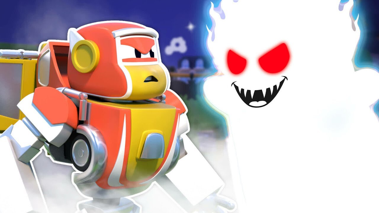 👻DIA DAS BRUXAS🎃 SUPER ROBÔ luta contra um FANTASMA ASSUSTADOR! - Batalha Épica do Carro Robô