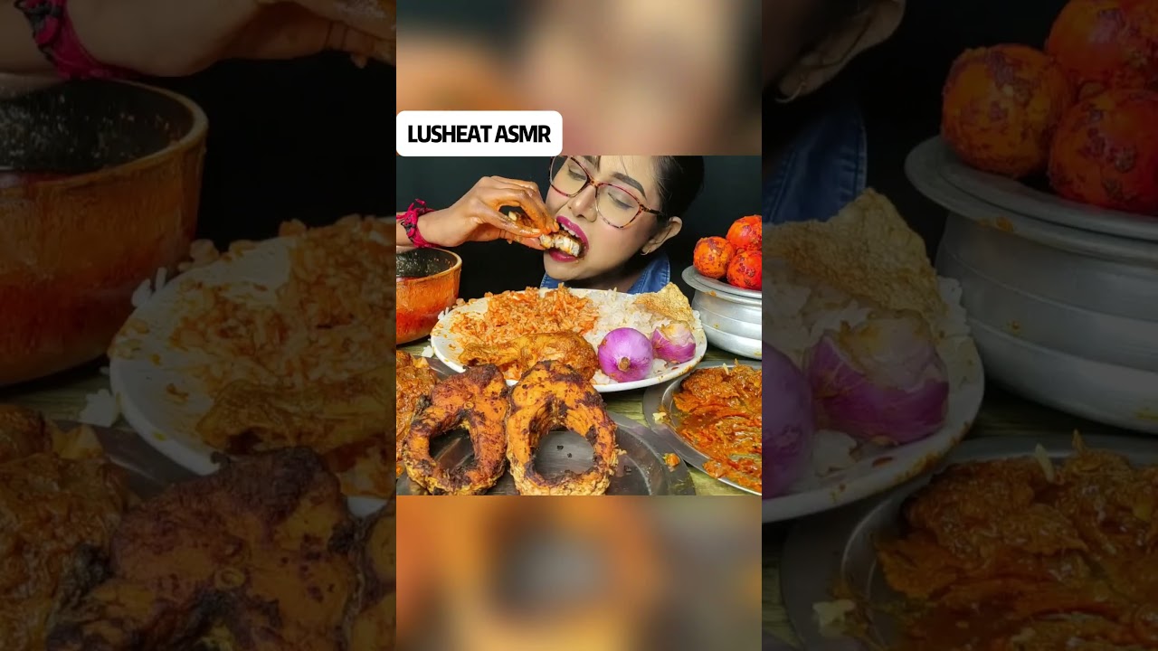 ASMR: Eating Mutton Chicken Curry Challenge 🍗 #mukbang #bhfyp #asmr #eatingshow #food #indianfood