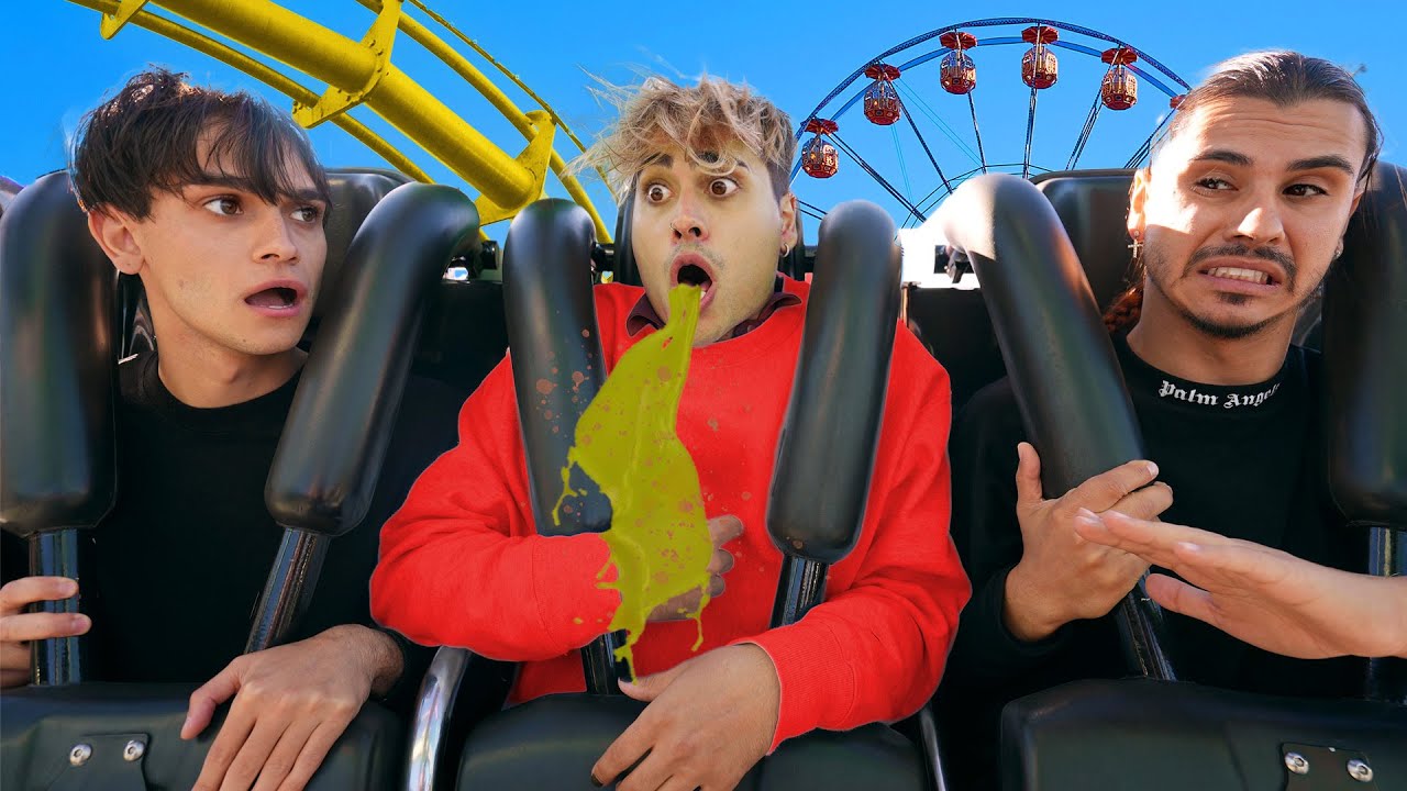 Our Brother THREW UP on the ROLLER COASTER!