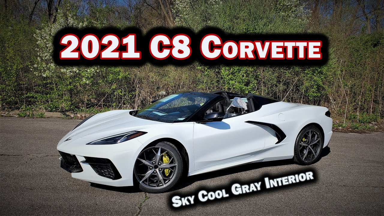 2021 Chevrolet Corvette C8 3LT - WALK AROUND & REVIEW - Convertible - SKY COOL GRAY STRIKE YELLOW