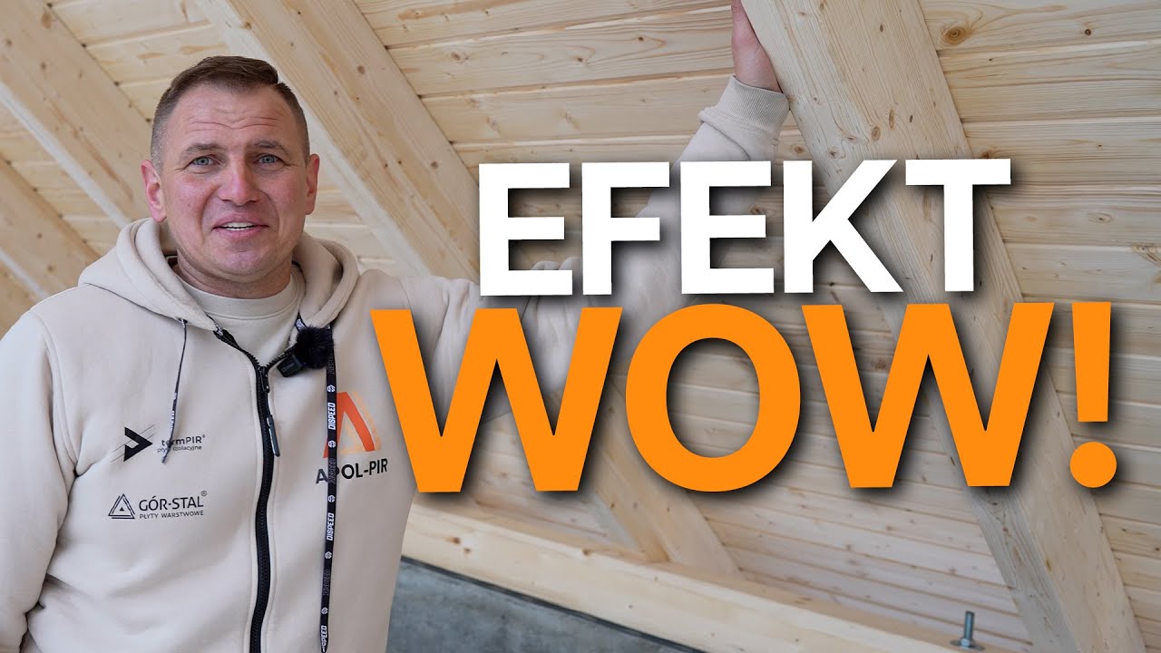 TEN dach robi efekt WOW!  Odsłonięte krokwie + ciepło PIR