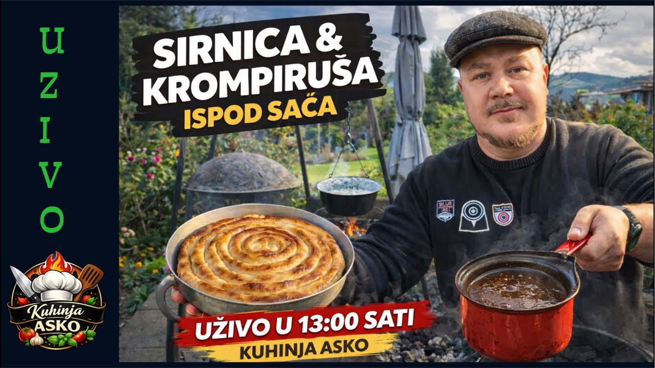 🚨Sirnica & Krompiruša isod Sač 🚨uzivo iz Bašte🚨#pita #burek #sač #basta #kuhanje #sirnica #top
