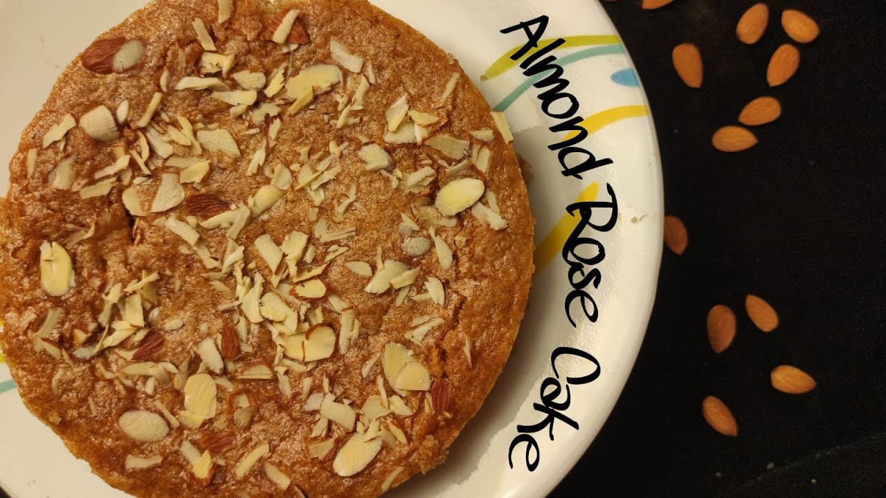 Almond Rose cake | Almond cake with almond flour | Easy Almond Cake | Almond cake recipe eggless