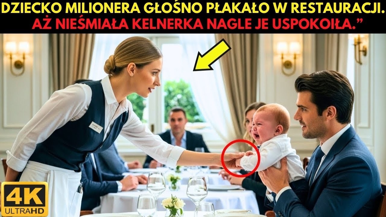 Dziecko milionera głośno płakało w restauracji… aż nieśmiała kelnerka nagle je uspokoiła