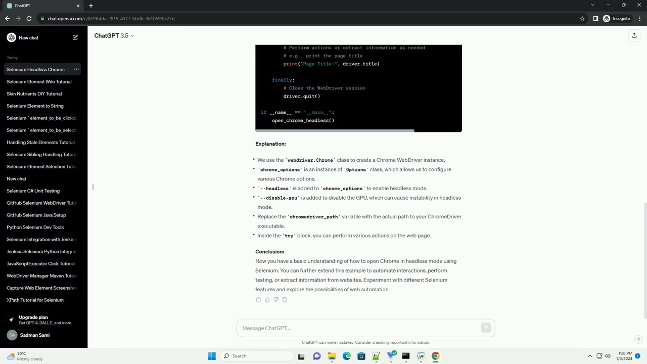 selenium open chrome headless