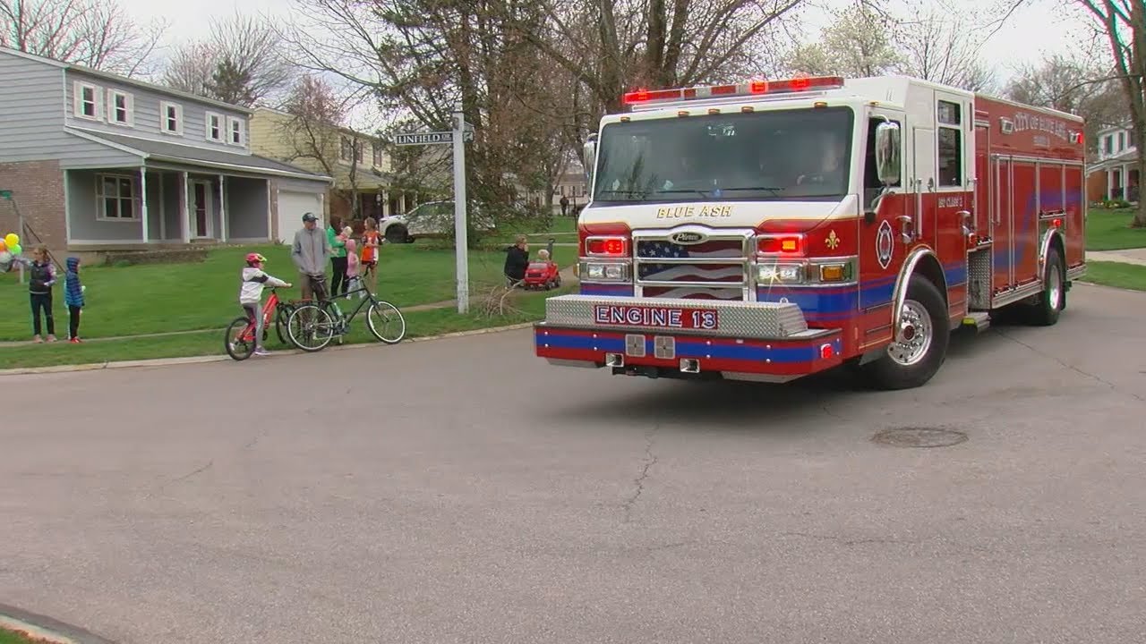 Blue Ash police, firefighters hold birthday parades for children