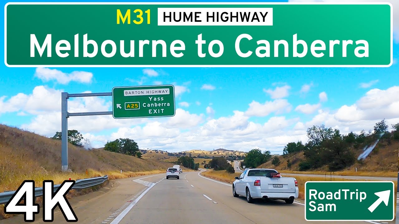 Drive from Melbourne to Canberra - Australia - POV / music