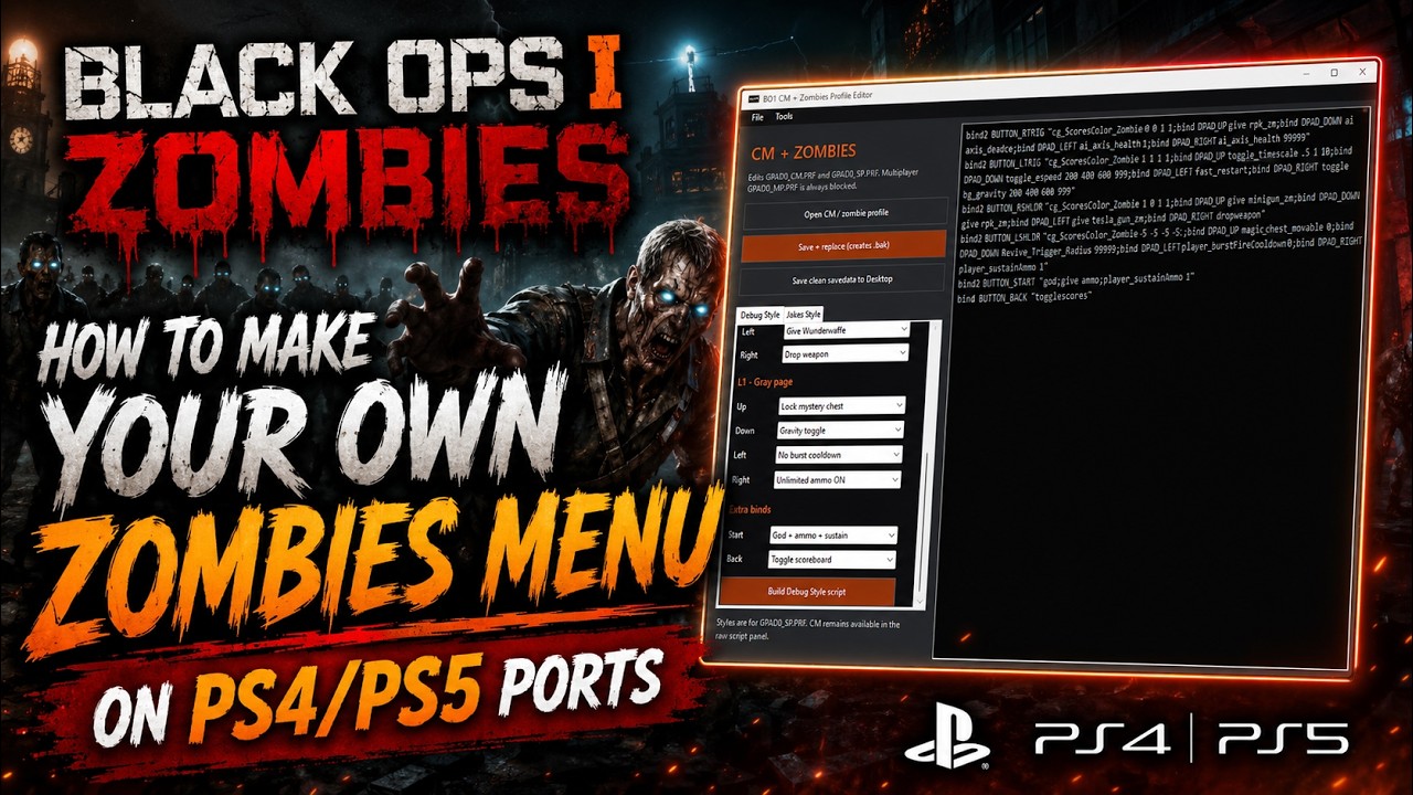 MAKE YOUR OWN ZOMBIES MENU USING CFG PS4/PS5 PORTS TUTORIAL 2026