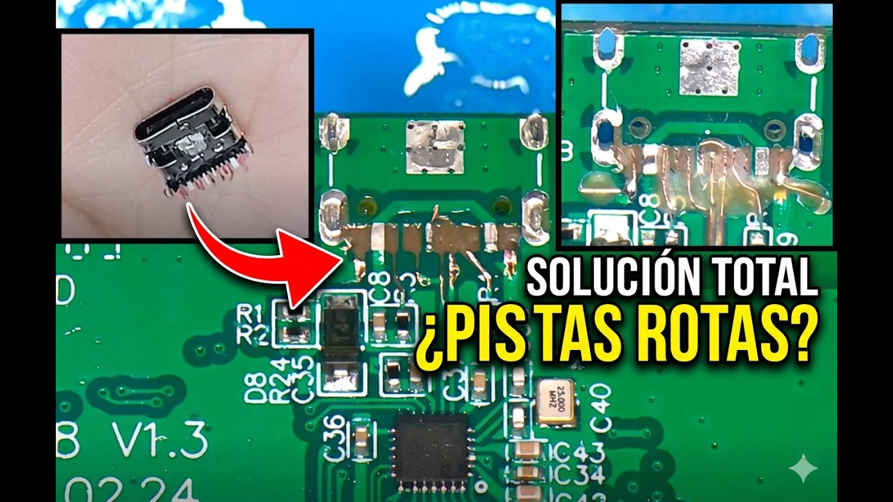 Cómo reparar pistas rotas de pin de carga en un control de [Modelo de Consola].
