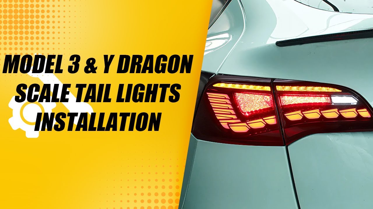 Model 3 & Y Dragon Scale Tail lights Tesla Modification Installation