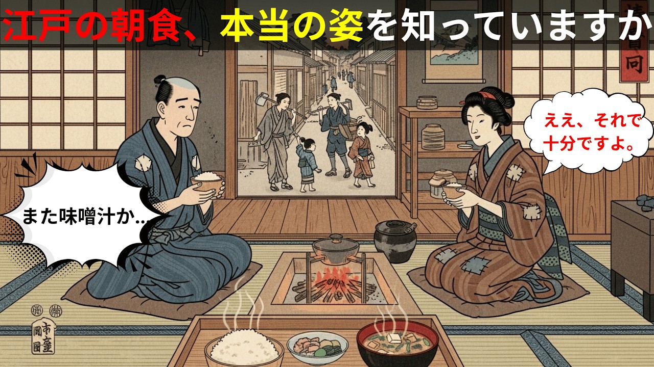江戸時代の庶民はなぜ味噌汁と漬物だけで朝を迎えたのか？知られざる食文化の実態【江戸庶民の暮らし】