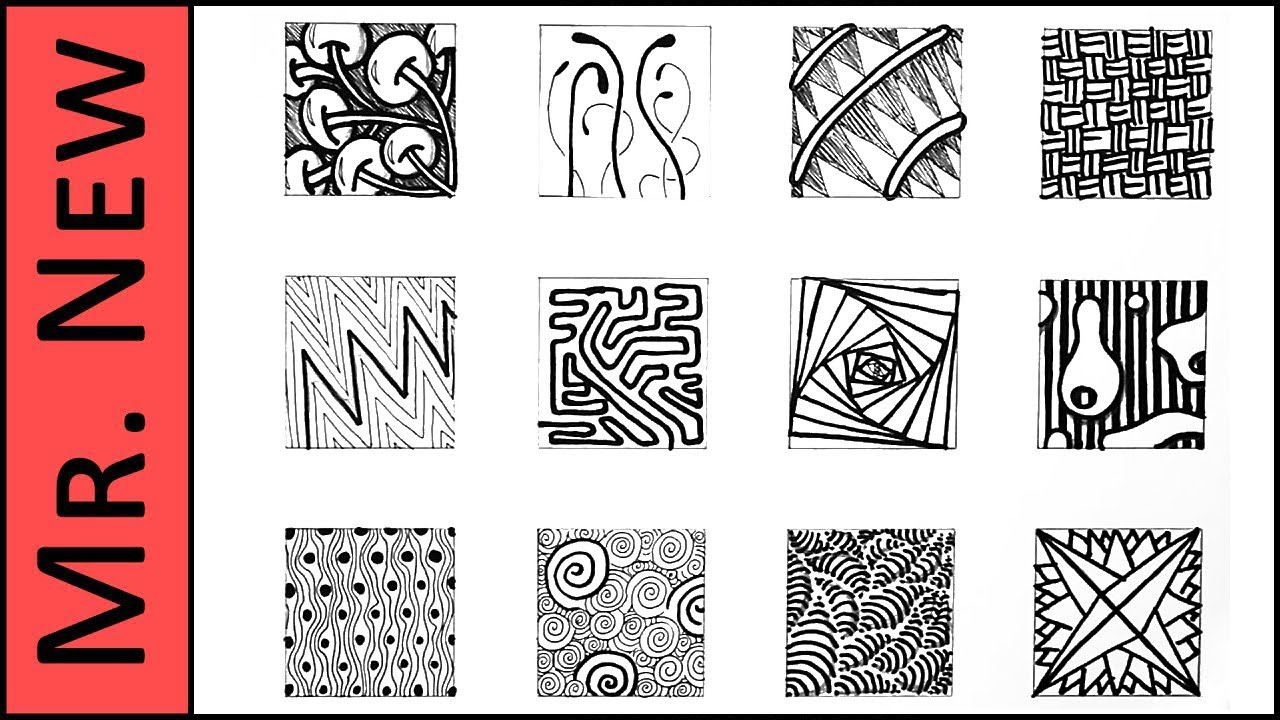 Easy Zentangle Doodles - How to Make12 Extra Patterns - Step by Step Tutorial