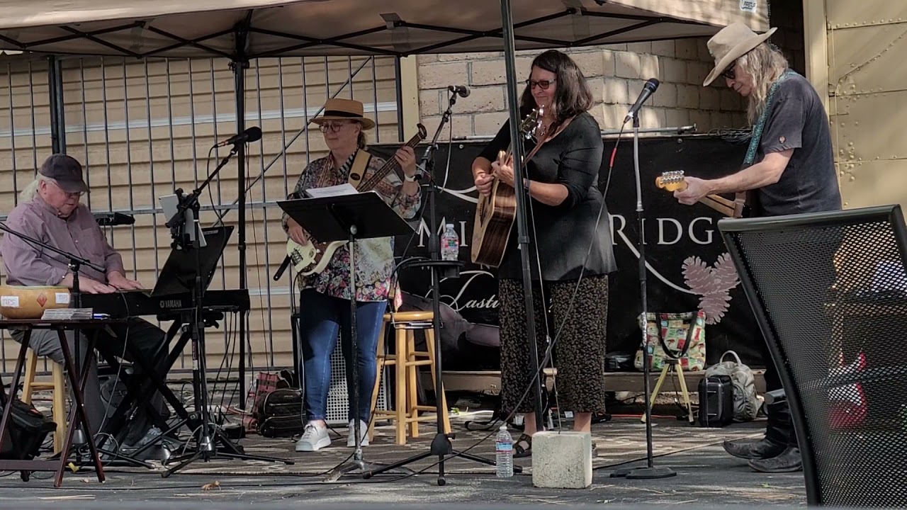 Lenny Hansell, Ann and Barnaby Finch and Sandi Castleberry at middle ridge winery on Sept 25, 2021