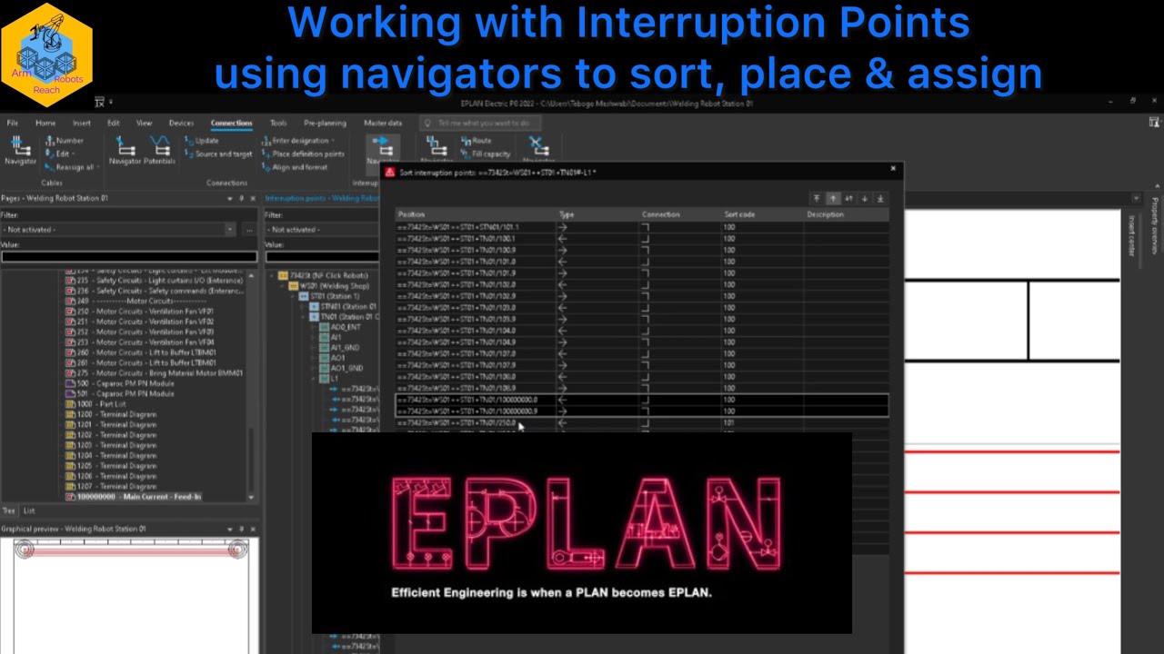 EPLAN Electric P8: Точки разрыва (сортировка, размещение и назначение) #eplan #electrical #2025 #yes
