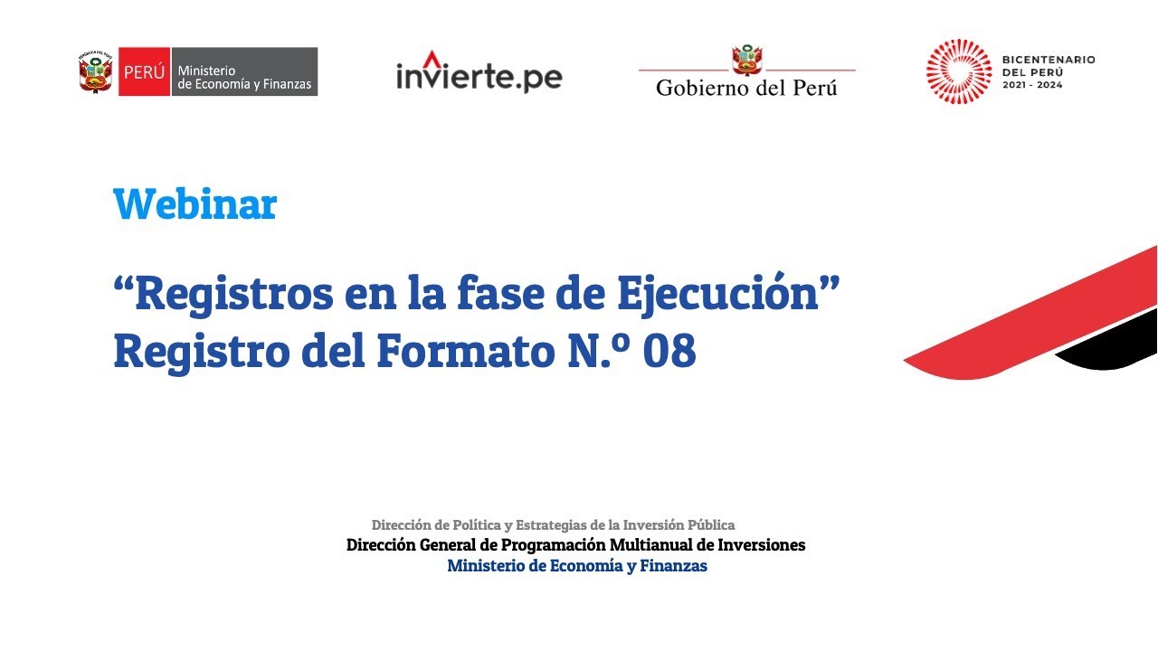 Registros en la fase de Ejecución - Formato N.° 08