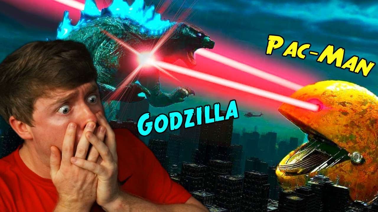 Reacting to PAC MAN vs GODZILLA the FIGHT