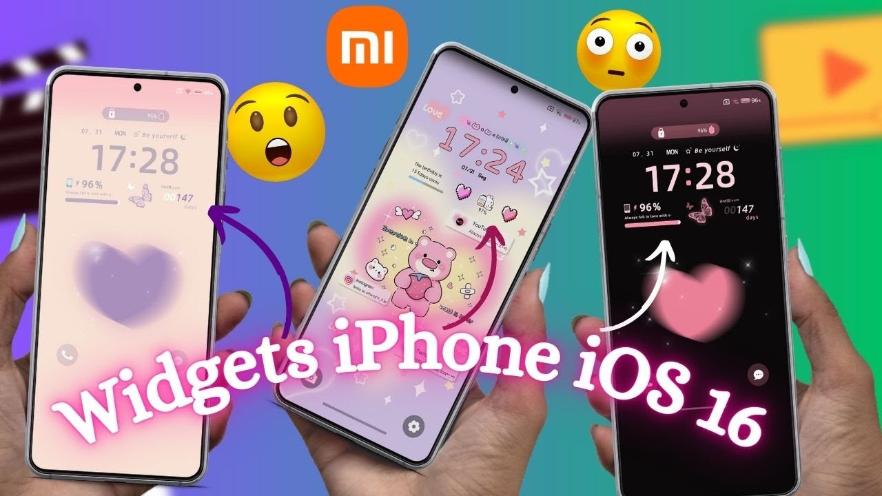 SAIU!!!🔥Temas - Telas de Bloqueio Com Widgets de iPhone iOS 16 Para Deixar Seu XIAOMI Muito FOFO !!!