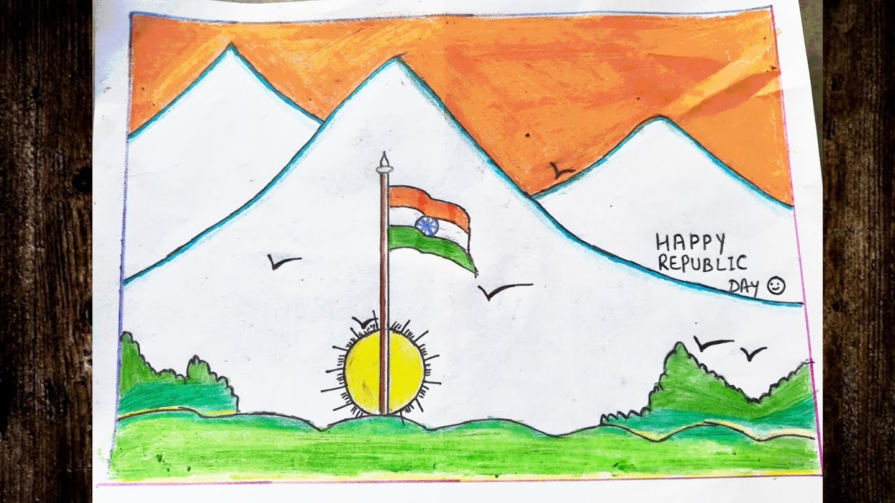 How to Draw a Republic Day flag | 26 January Drawing | Republic day drawing easy 2026