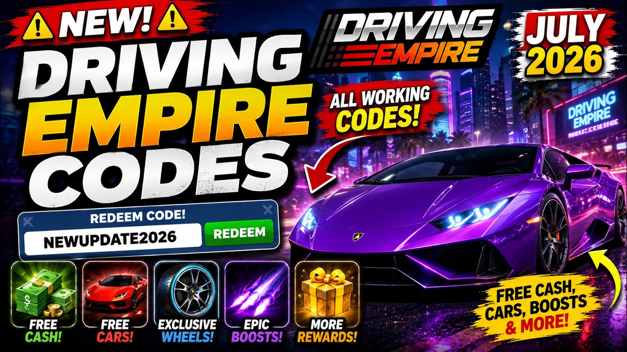 ⚠️НОВЫЕ⚠️ Коды для Driving Empire Июль 2026 &mdash; ВСЕ РАБОЧИЕ коды Roblox Driving Empire
