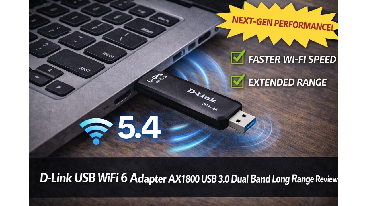 📡 D-Link USB WiFi 6 Adapter AX1800 USB 3.0 Dual Band Long Range Review 🚀