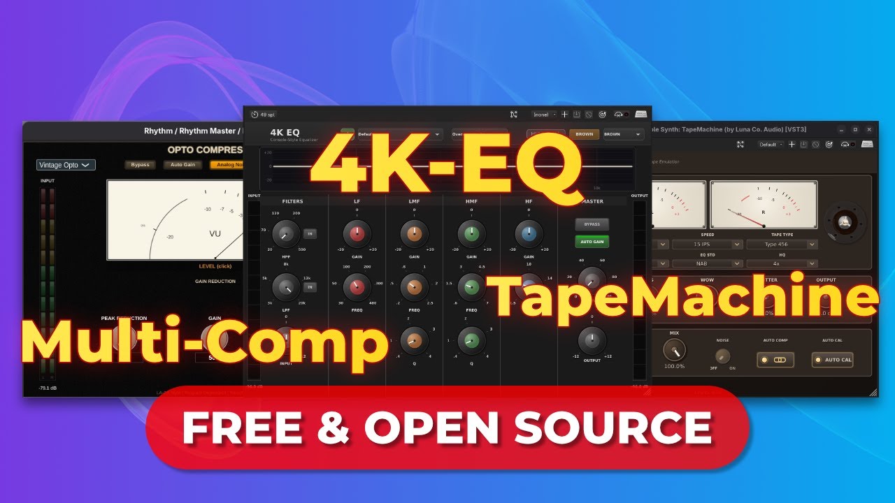 Luna Co Audio Free Plugins Bundle – 4K EQ, Multi Comp & Pro Tape Emulations – No Talking