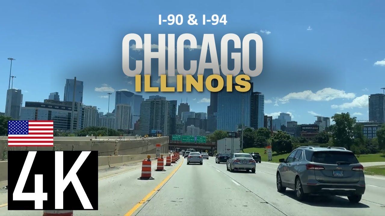 Witness Chicago Traffic in 4K - Chicagoland - Chicago Expressway Road Tour 
