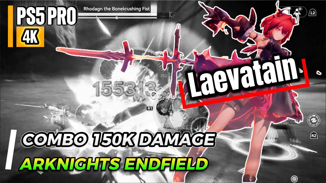 4K LAEVATAIN COMBO 155K DAMAGE NO FOOD, ARKNIGHTS ENDFIELD, PS5 pro