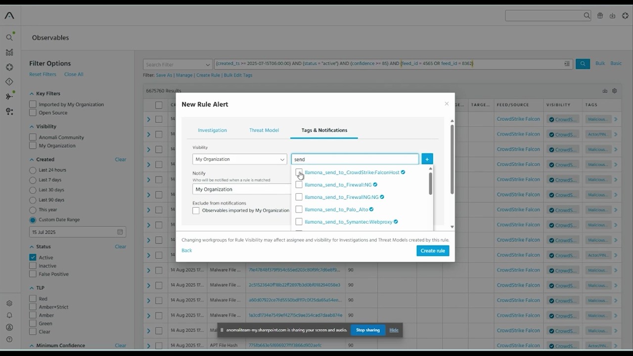 IOC Operationalization & Rapid Intelligence to Control Execution